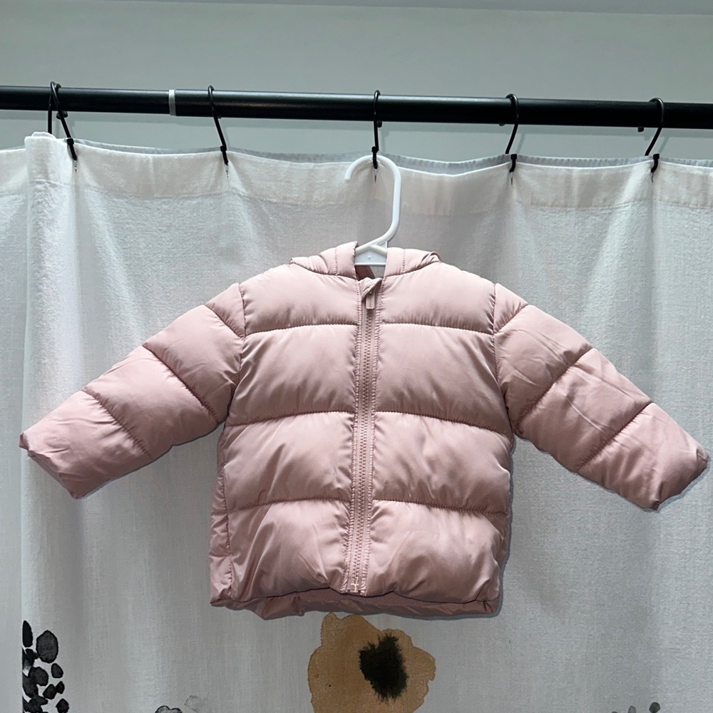 Old Navy Light Pink Kids Puffer Jacket - Picture 1 of 14